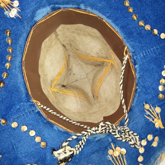 Pigalle Calidad Prestigio Luna Sombrero Vintage 1970s Mexico Velour Hat XXXXX - Picture 3 of 5